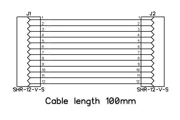 12 pin to 12 pin JST SH Wire Assembly 0.1 m - Image 3