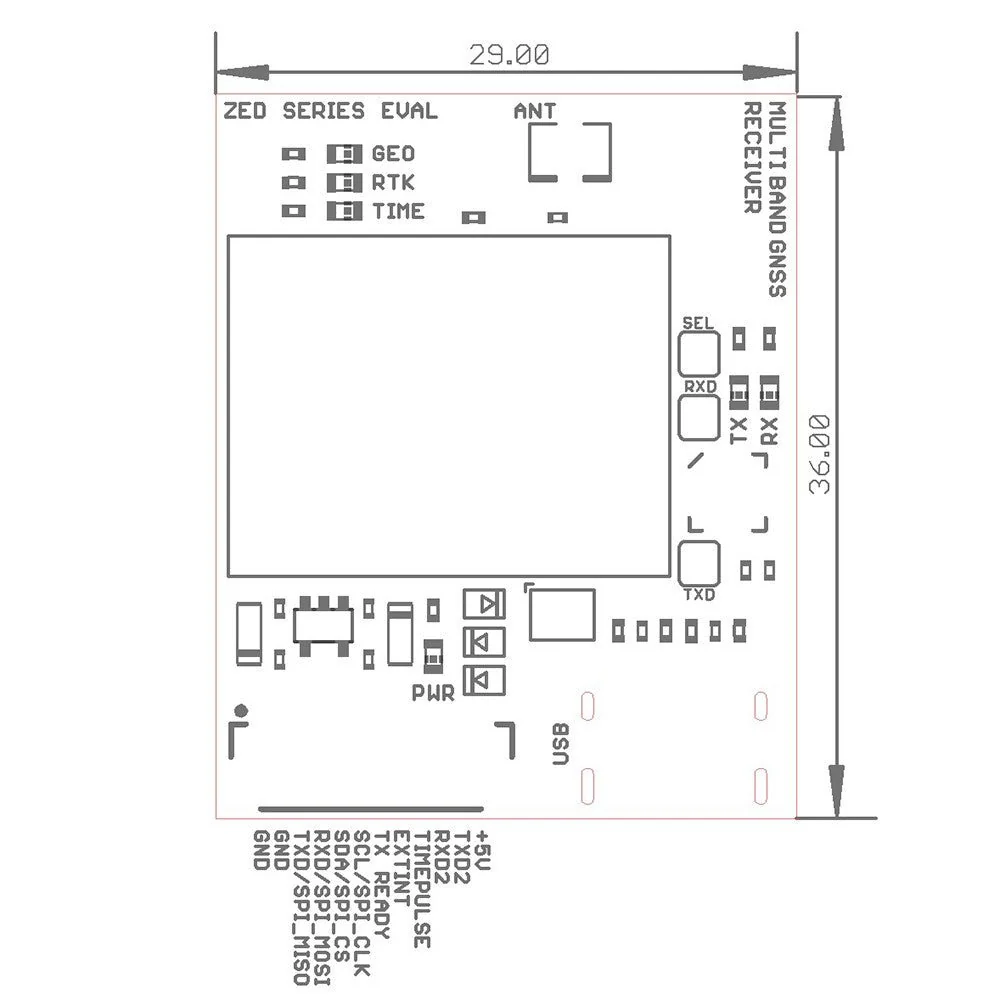 ZED-X20P all-band high precision GNSS module with UF.L and USB C - Image 3