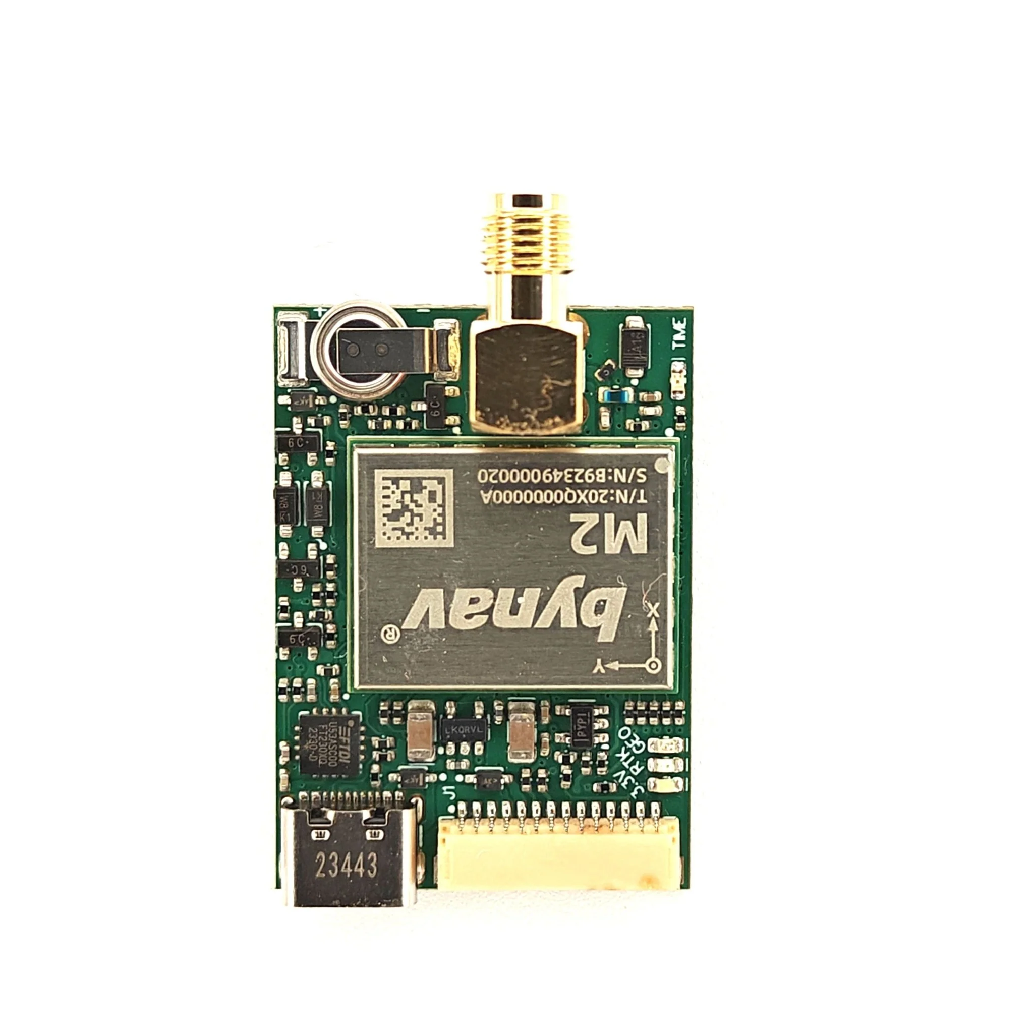 M20 RTK GNSS receiver board with USB C and JST