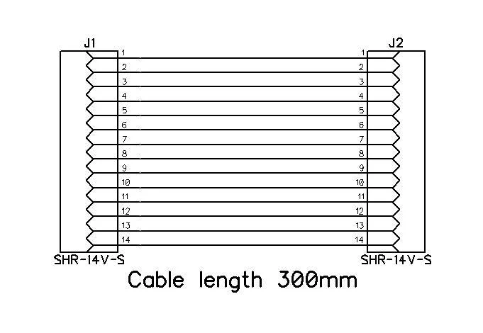 14 pin to 14 pin JST SH Wire Assembly 0.25 m - Image 3