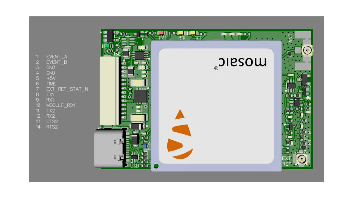 mosaic-T InCase PIN GNSS timing receiver board with SD card and USB C - Image 6